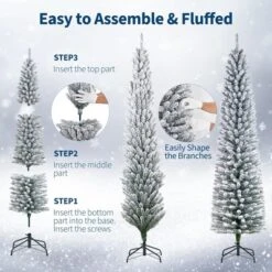 Artificial Christmas Tree – Snow Flocked Full Tree With Warm Incandescent Lights, Branch Tips & Foldable Stand, Holiday Decoration For Home & Party 12 Artificial Christmas Tree – Snow Flocked Full Tree With Warm Incandescent Lights, Branch Tips & Foldable Stand, Holiday Decoration For Home & Party -Northlight Sale GUEST 38a1f341 ea5d 49bd 996b c125a3d0405c