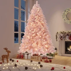Pre-Lit Rose Gold Christmas Tree — 150 Warm White LEDs, Sparkling Tinsel, Sturdy Metal Stand, Indoor Holiday Accent -Northlight Sale GUEST 396479f1 1da2 4ec4 b67c c583b39cb425