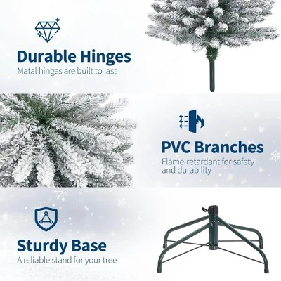 Artificial Christmas Tree – Snow Flocked Full Tree With Warm Incandescent Lights, Branch Tips & Foldable Stand, Holiday Decoration For Home & Party 7 Artificial Christmas Tree – Snow Flocked Full Tree With Warm Incandescent Lights, Branch Tips & Foldable Stand, Holiday Decoration For Home & Party - Image 5
