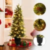 LuxenHome 4.5Ft Pre-Lit Artificial Pine Christmas Tree With Pinecones And Black Urn Planter Pot Green -Northlight Sale GUEST 3db1a6d8 a54a 499a ac56 4b37c8e63917