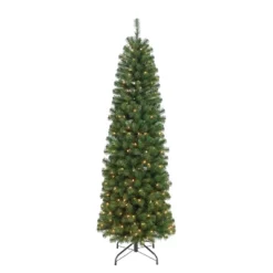 7.5ft Pre-lit Slim Artificial Christmas Tree Newcastle Fir - Puleo: Incandescent Lights, Hypoallergenic -Northlight Sale GUEST 419e9aaf 75b0 4405 8bed 54af01830e5f