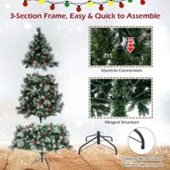 Costway 7 FT Pre-Lit Artificial Christmas Tree Hinged With Pine Needles 400 LED Lights 13 Costway 7 FT Pre-Lit Artificial Christmas Tree Hinged With Pine Needles 400 LED Lights -Northlight Sale GUEST 420eb605 cbff 4e83 8d5a 8ab69e7b15c6