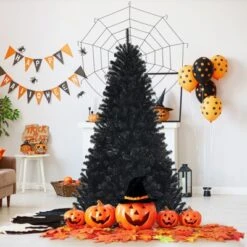 Tangkula Artificial Tree, Black Halloween Tree W/ Purple LED Lights -Northlight Sale GUEST 42314eef e6da 417f 8a32 66db65630acf