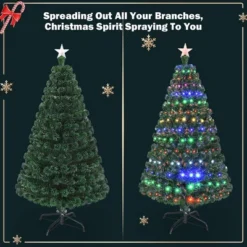 Costway 5'/6'/7'Pre-Lit Fiber Optic Christmas Tree Multicolor Lights -Northlight Sale GUEST 42915089 6cd6 4abe ba75 7a1a8402570c