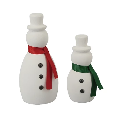 Transpac Wood Snowmen With Scarves Set Of 2 Charming Decorative Figurines For Christmas Indoor Tabletop Decor Gifts 3 Transpac Wood Snowmen With Scarves Set Of 2 Charming Decorative Figurines For Christmas Indoor Tabletop Decor Gifts