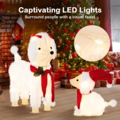 Tangkula 2-Piece Christmas Lighted Dogs 3D Xmas Light-up Cute Poodle With 60 LED Lights Red Scarves Zip Ties & Ground Stakes 14 Tangkula 2-Piece Christmas Lighted Dogs 3D Xmas Light-up Cute Poodle With 60 LED Lights Red Scarves Zip Ties & Ground Stakes -Northlight Sale GUEST 43814de3 cd19 4c1a 9253 1415f3e3f4cd