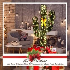 Costway 6Ft Pre-Lit Cactus Christmas Tree LED Lights Ball Ornaments 12 Costway 6Ft Pre-Lit Cactus Christmas Tree LED Lights Ball Ornaments -Northlight Sale GUEST 447b30f7 13f5 4d2a 9fda a98c5839ef08