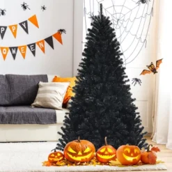 Costway 7ft Pre-lit PVC Christmas Tree Black W/ 500 Purple LED Lights -Northlight Sale GUEST 44d332aa aff4 47b3 b66d 0eef3455bb9e