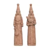 Transpac Large Resin Wood Cut Saint Nick Figurine Set Of 2 - Christmas Decorative Objects For Holiday Cheer