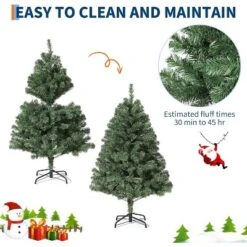 Garvee Flocked Christmas Tree, Prelit Snowy Tree With 8 Modes, Foldable Stand, Foot Pedal, Holiday Home Decoration, White Flock -Northlight Sale GUEST 461c7ed5 7124 4d5e 983a 938fa9d14fbc