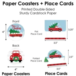 Big Dot Of Happiness Merry Little Christmas Tree - Red Truck Christmas Party Paper Charger And Table Decorations Chargerific Kit For 8 -Northlight Sale GUEST 467c86df 3eb3 45bb 98cc b4d3e76aab22