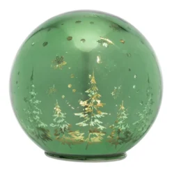 Northlight LED Lighted Pine Trees And Snowflakes Glass Globe Christmas Decoration - 6" -Northlight Sale GUEST 4906b779 ea5a 4a7b 9002 5a4f4bbf459e