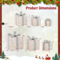 Tangkula Set Of 3 Christmas Lighted Gift Boxes Pre-lit 90 LED Light Up Present Box Decorations With Bows And Plug -Northlight Sale GUEST 49af8919 3d39 47f5 886f bc7644a5314d