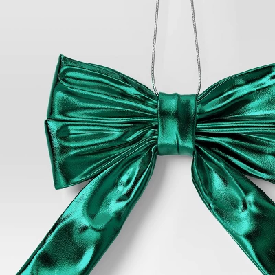 6.75" Christmas Metallic Bow Ornament Green - Wondershop™ 4 6.75" Christmas Metallic Bow Ornament Green - Wondershop™ - Image 2