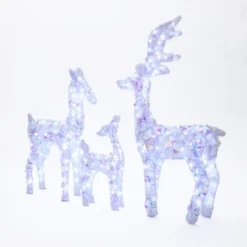 LuxenHome 3-Piece Multi-Color Snowflake Deer Family Outdoor Holiday Decoration With 340 Lights White, Multi -Northlight Sale GUEST 4d919e2b 3c89 4c02 9841 7df4732cf3e2