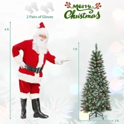 Costway 5 FT Pre-Lit Artificial Christmas Tree With 408 Snowy Branch Tips 250 LED Lights -Northlight Sale GUEST 4e2eec6f 3e42 44e1 bc6d acd126d5f291