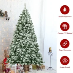 Costway 6FT Snow Flocked Artificial Christmas Tree Hinged W/928 Tips And Foldable Base 14 Costway 6FT Snow Flocked Artificial Christmas Tree Hinged W/928 Tips And Foldable Base -Northlight Sale GUEST 4fa735a3 0ed1 452f ac0f 1b9ea9095f6e