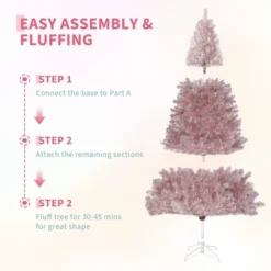 Pre-Lit Rose Gold Christmas Tree — 150 Warm White LEDs, Sparkling Tinsel, Sturdy Metal Stand, Indoor Holiday Accent -Northlight Sale GUEST 50c8d745 145d 48eb ab65 23f208e6aea4