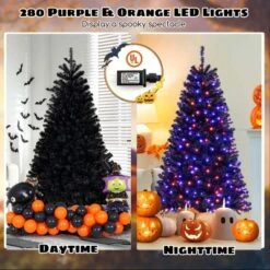 Costway 6/7/8 FT Halloween Tree Artificial Decoration Tree With 758/1040/1408 Branch Tips 6 Lighting Modes -Northlight Sale GUEST 50fedb8e 9de9 438e 9d7d 5f8e0c1e3783