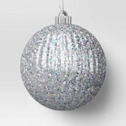4ct 150mm Christmas Iridescent Glitter Ornament Set Sliver - Wondershop™ -Northlight Sale GUEST 51750a29 0c71 4d08 a808 4a30e9f8dc26