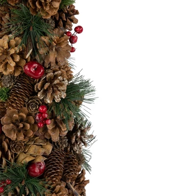 Northlight Pine Cone, Pine Needle And Berries Christmas Tree Decoration - 19" 4 Northlight Pine Cone, Pine Needle And Berries Christmas Tree Decoration - 19" - Image 2