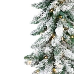 Northlight Pre-Lit Pencil Flocked Alpine Artificial Christmas Tree - 5' - Clear Lights -Northlight Sale GUEST 558beccf 6c70 4d18 adc4 0ee5101f2fa1