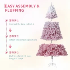 Prelit Pink Snow Flocked Christmas Tree, Warm LED Lights, Gradient Branches, Sturdy Metal Stand, Holiday Decor For Home Office Party 18 Prelit Pink Snow Flocked Christmas Tree, Warm LED Lights, Gradient Branches, Sturdy Metal Stand, Holiday Decor For Home Office Party -Northlight Sale GUEST 567d7c12 2ba2 4f4d 8b17 39acbc867bb3