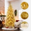 LuxenHome 7.5Ft Pre-Lit Gold Tinsel Artificial Pine Tree With Metal Stand -Northlight Sale GUEST 5d21ef9d c92b 4f59 a602 f3fa2bc45b5f