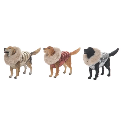 Transpac Set Of 3 Resin Puffy Coat Dog Figurines Christmas Home Decorations Decorative Objects 3 Transpac Set Of 3 Resin Puffy Coat Dog Figurines Christmas Home Decorations Decorative Objects