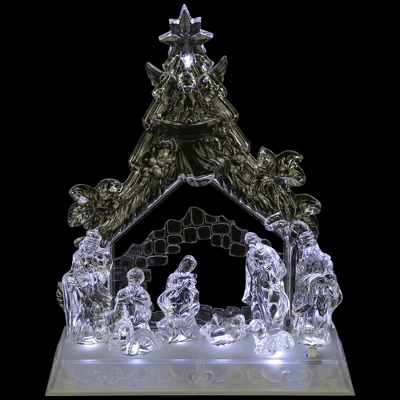 Northlight LED Lighted Nativity Scene In Stable Acrylic Christmas Decoration - 10.75" 6 Northlight LED Lighted Nativity Scene In Stable Acrylic Christmas Decoration - 10.75" - Image 4