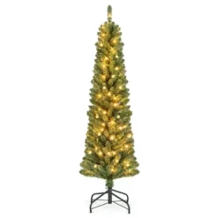 Costway 5/6/7/8 FT Pencil Christmas Tree With 295/392/523/671 Memory Wire Branch Tips 110/140/190/250 LED Lights For Home 24 Costway 5/6/7/8 FT Pencil Christmas Tree With 295/392/523/671 Memory Wire Branch Tips 110/140/190/250 LED Lights For Home -Northlight Sale GUEST 5dfb6108 86b4 443c b030 6d3d2c5240df