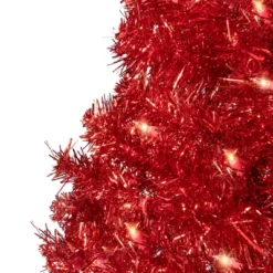 Northlight Pre-Lit Artificial Tinsel Christmas Tree - 3' - Red - Clear Lights -Northlight Sale GUEST 625ad441 bd1b 4386 aa31 00617660cb67