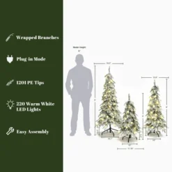 LuxenHome 3-Piece Flocked Artificial Tree Set With Lights And Metal Stand Green 14 LuxenHome 3-Piece Flocked Artificial Tree Set With Lights And Metal Stand Green -Northlight Sale GUEST 62d485de 3d8e 4f05 8578 18c91110dd66