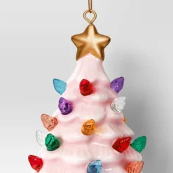 4" Christmas Lit Ceramic Retro Christmas Tree Ornament Pink - Wondershop™ -Northlight Sale GUEST 637f6d91 3d1f 48e2 b8f5 f3436dd27614