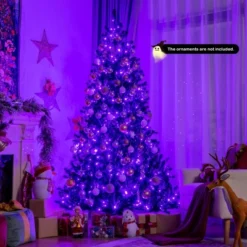 Costway 7ft Pre-lit PVC Christmas Tree Black W/ 500 Purple LED Lights -Northlight Sale GUEST 63f4617f 5e6a 4533 8184 b7d0aaafe55b