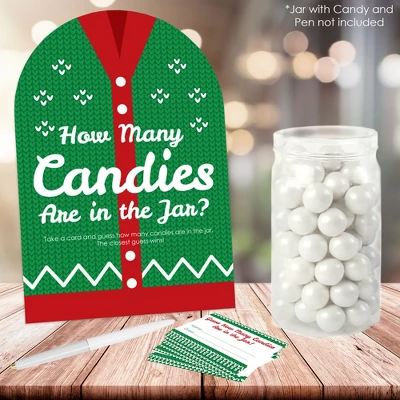 Big Dot Of Happiness Ugly Sweater - How Many Candies Holiday And Christmas Party Game - 1 Stand And 40 Cards - Candy Guessing Game 3 Big Dot Of Happiness Ugly Sweater - How Many Candies Holiday And Christmas Party Game - 1 Stand And 40 Cards - Candy Guessing Game