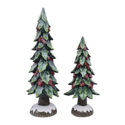 Transpac Set Of 2 Resin Berry Trees Glitter Decorative Christmas Tabletop Sculptures Indoor Holiday Decor Gift 3 Transpac Set Of 2 Resin Berry Trees Glitter Decorative Christmas Tabletop Sculptures Indoor Holiday Decor Gift