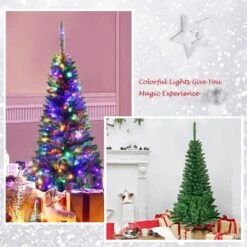 Costway 4.56.57.5ft Pre-Lit Hinged Pencil Christma Multicolor Lights -Northlight Sale GUEST 6635da70 495b 42a9 89a8 f3a9c5caee65