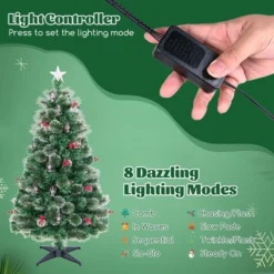 Costway 5/6/7 FT Christmas Tree Artificial Xmas Tree With 8 Lighting Modes 49/64/80 Warm LED Lights -Northlight Sale GUEST 666ad21a c63b 452b 8de3 bd99f108ea30