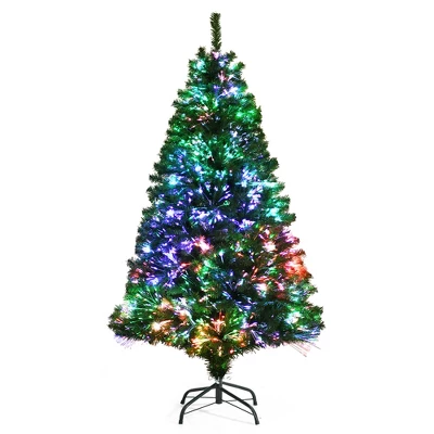 Costway 5/6/7 Ft Pre-lit Fiber Optic PVC Artificial Christmas Tree With 449/617/820 Branch Tips 3 Costway 5/6/7 Ft Pre-lit Fiber Optic PVC Artificial Christmas Tree With 449/617/820 Branch Tips