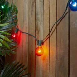 Northlight Transparent G40 Globe Indoor Outdoor Patio Christmas Light Set - MultiColor - 9' Green Wire - 10ct