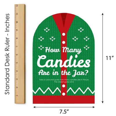Big Dot Of Happiness Ugly Sweater - How Many Candies Holiday And Christmas Party Game - 1 Stand And 40 Cards - Candy Guessing Game 8 Big Dot Of Happiness Ugly Sweater - How Many Candies Holiday And Christmas Party Game - 1 Stand And 40 Cards - Candy Guessing Game - Image 6