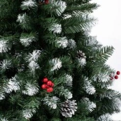 National Tree Company First Traditions Unlit Cullen Hinged Artificial Christmas Tree With Berries & Pinecones
