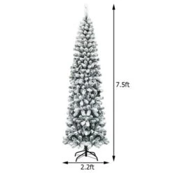 Costway 4.5/6/7.5 Ft Pre-lit Snow Flocked Artificial Pencil Christmas Pine Tree With 150/250/350 LED Lights 15 Costway 4.5/6/7.5 Ft Pre-lit Snow Flocked Artificial Pencil Christmas Pine Tree With 150/250/350 LED Lights -Northlight Sale GUEST 70195a40 8b32 4c43 b452 f53fa512a8ab