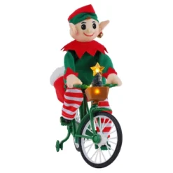 Mr. Christmas Animated LED Cycling Elf Musical Christmas Decoration, 11.5"