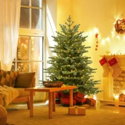 Costway 5 FT Artificial Christmas Tree With 1426 Lush PVC & PE Tips 200 LED Lights -Northlight Sale GUEST 71df7425 e5d6 435f a04a 24a706c54e73