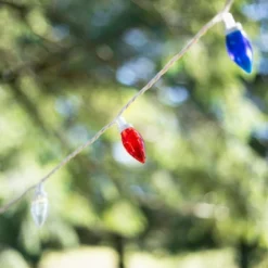 Northlight Patriotic LED C9 Christmas Lights - Red, White And Blue - 16' White Wire - 25ct