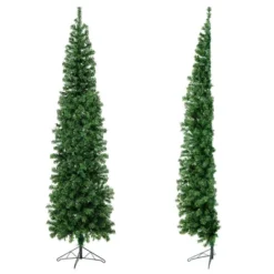 Costway 7ft Pre-lit PVC Artificial & Pine Needles Half Christmas Tree W/ 450 Branch Tips & 150 Lights -Northlight Sale GUEST 73a1e2ad aa2b 434b 9d87 66b643d5e919