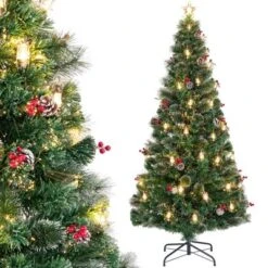 Costway 5/6/7 FT Christmas Tree Artificial Xmas Tree With 8 Lighting Modes 49/64/80 Warm LED Lights -Northlight Sale GUEST 74fc6b13 aeab 4f95 9712 081ae4c7991c