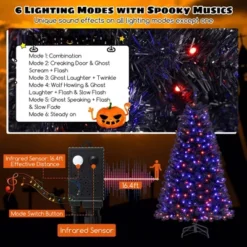Costway 6/7/8 FT Halloween Tree Artificial Decoration Tree With 758/1040/1408 Branch Tips 6 Lighting Modes -Northlight Sale GUEST 75f283f5 782b 4fe6 bc83 92e8b8585763